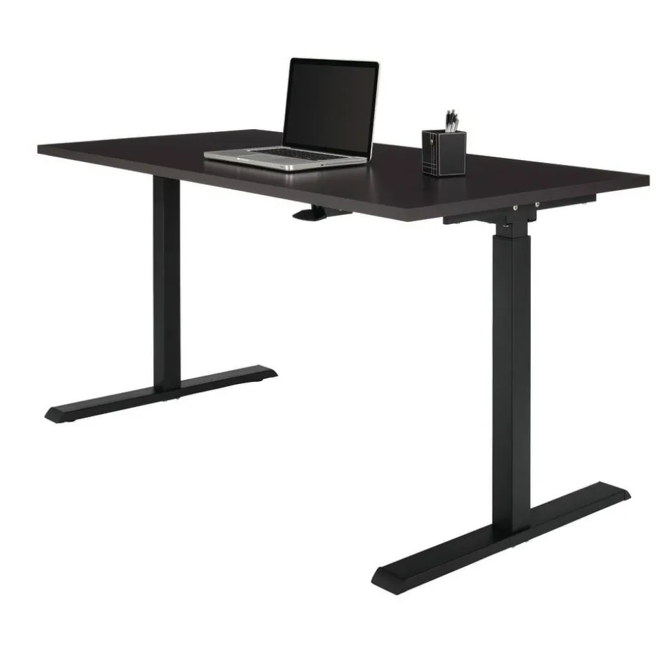 Magellan 60"W Pneumatic Height-Adjustable Standing Desk, Espresso