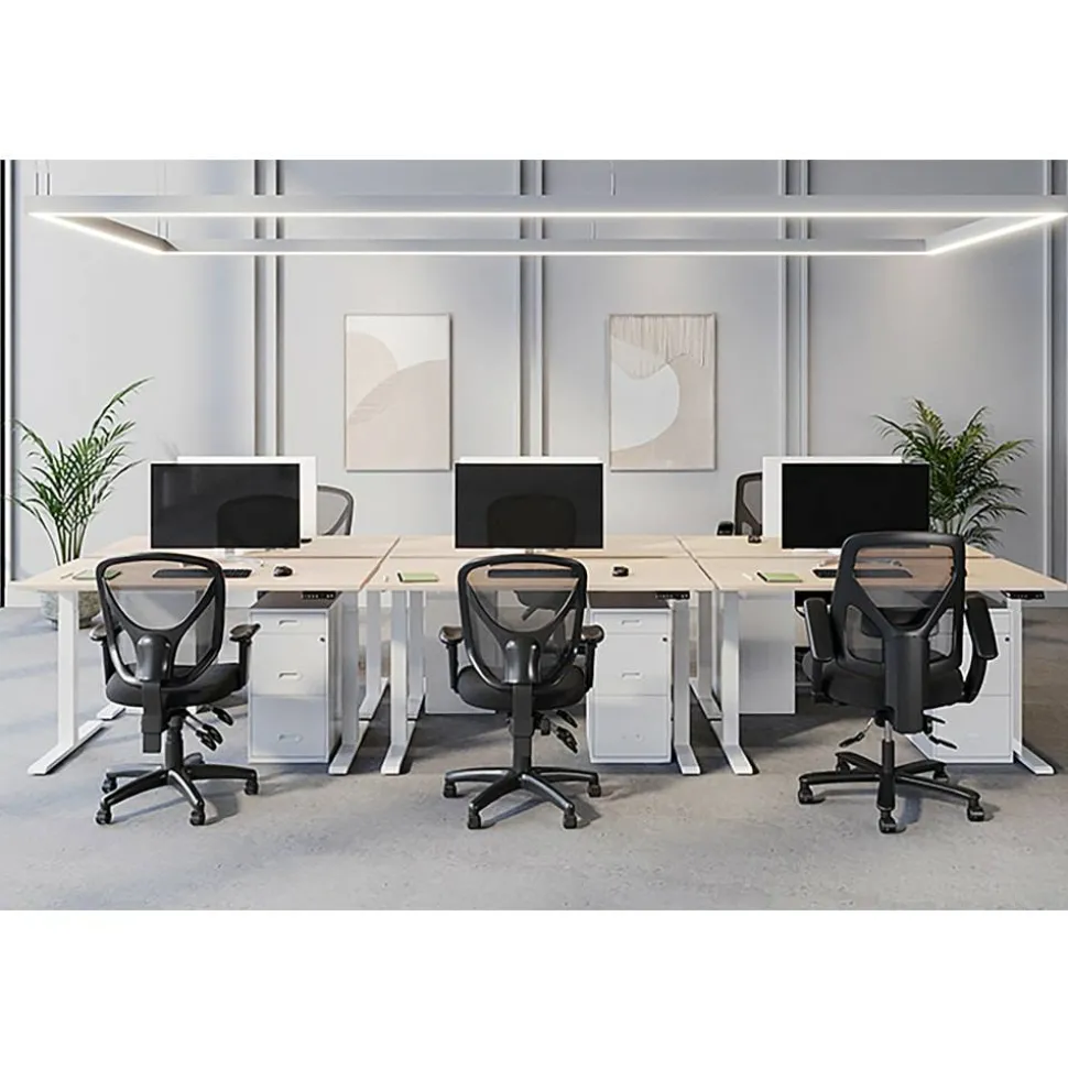 Magellan Performance Electric 60"W Height-Adjustable Standing Desk, Natural Oak, BIFMA Compliant