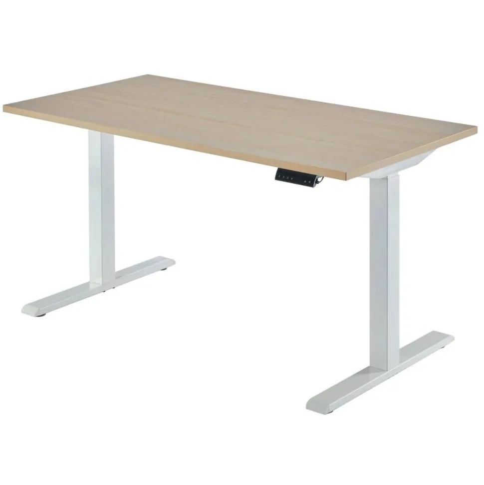 Magellan Performance Electric 60"W Height-Adjustable Standing Desk, Natural Oak, BIFMA Compliant