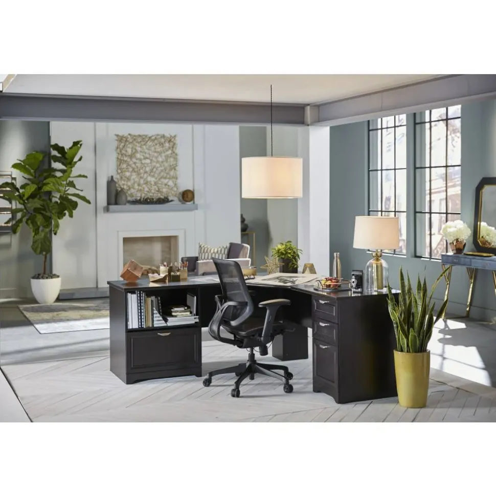 Magellan Performance 71"W L-Shaped Corner Desk, Espresso
