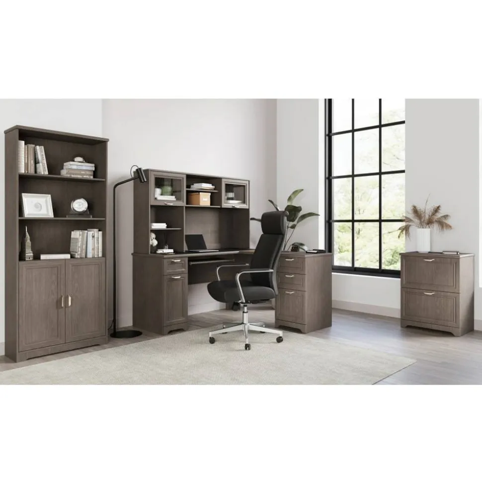 Magellan 58"W Hutch For Corner Or L-Shaped Computer Desks, Gray