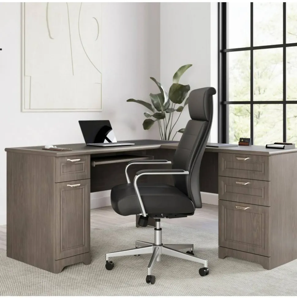 Magellan 59"W L-Shape Corner Computer Desk, Gray