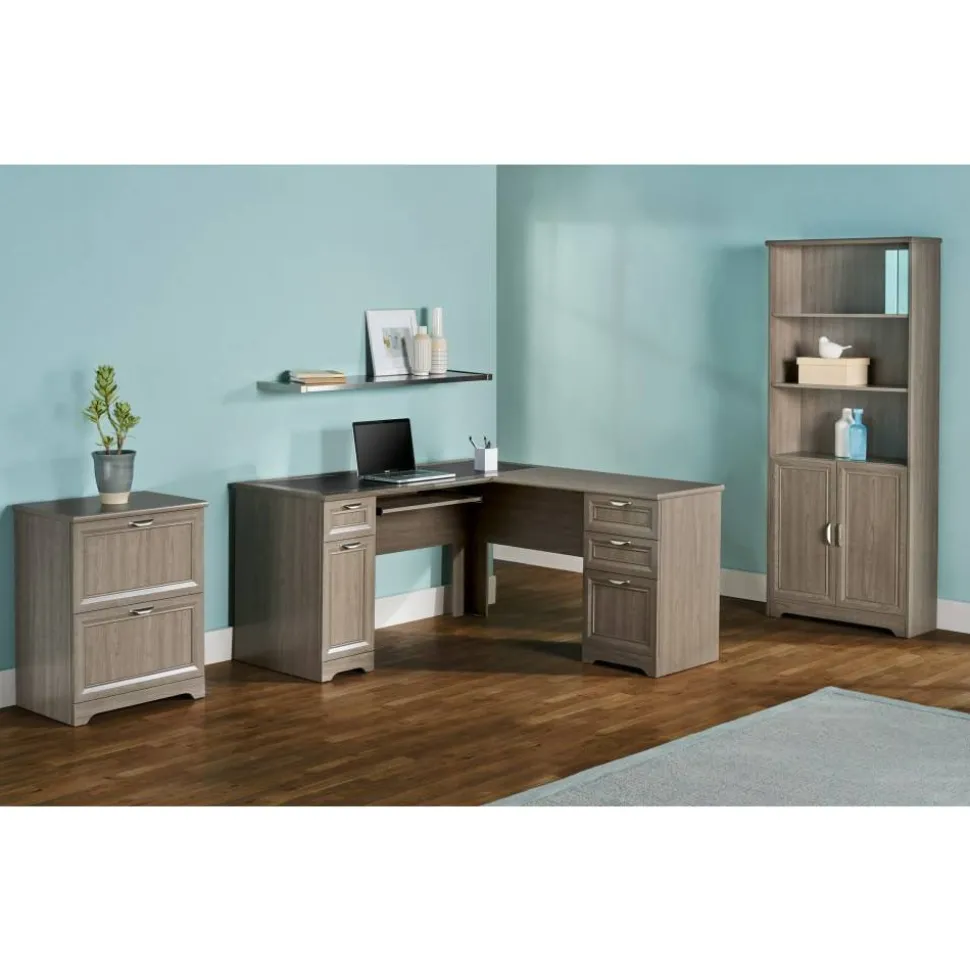 Magellan 59"W L-Shape Corner Computer Desk, Gray