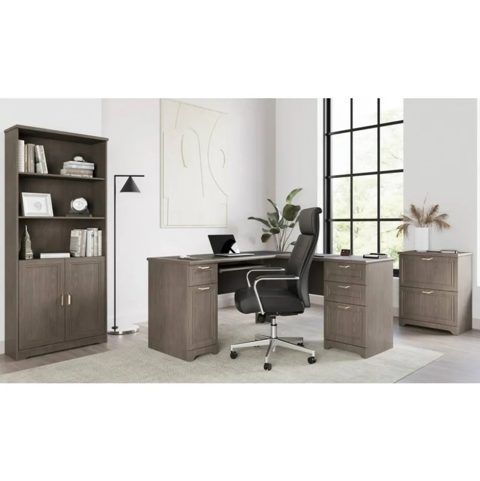 Magellan 59"W L-Shape Corner Computer Desk, Gray
