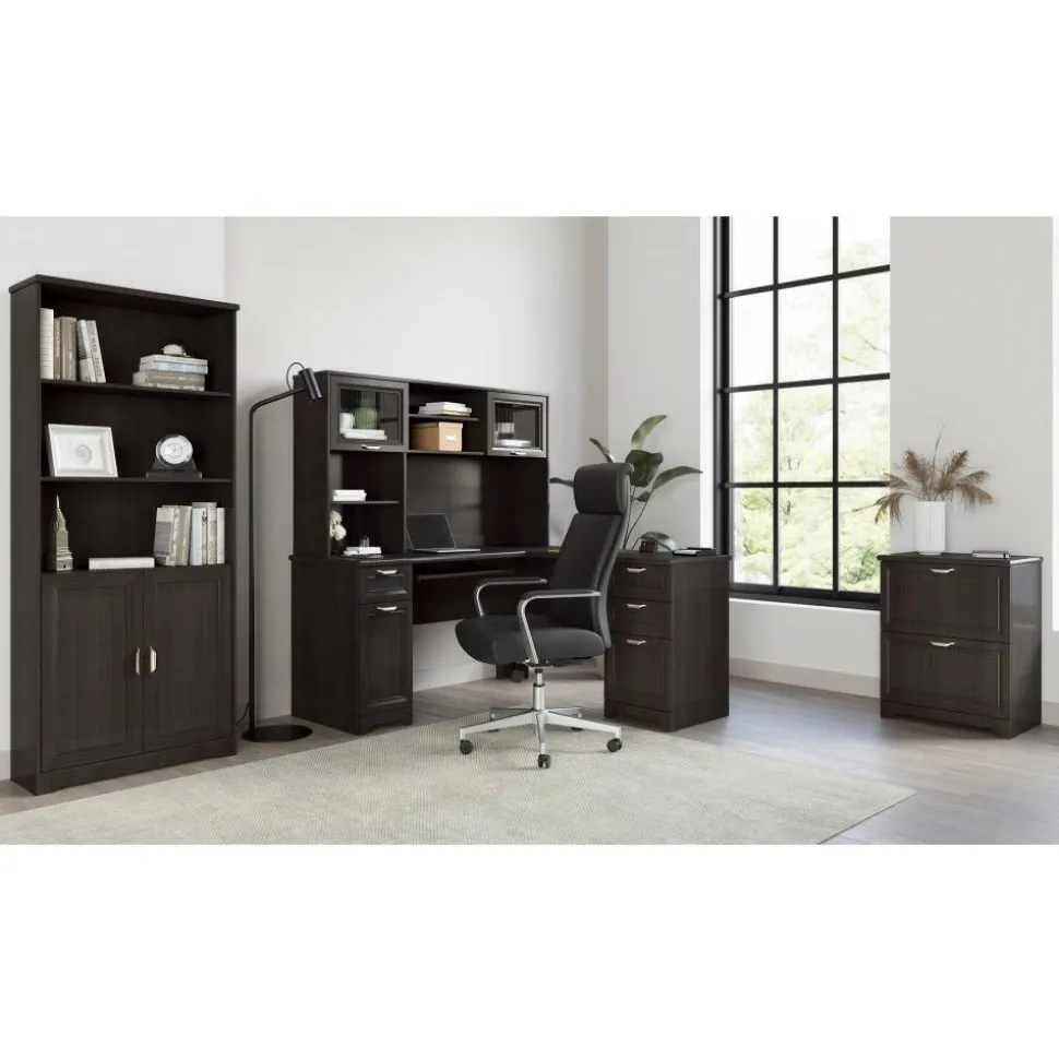 Magellan 59"W L-Shape Corner Computer Desk, Espresso