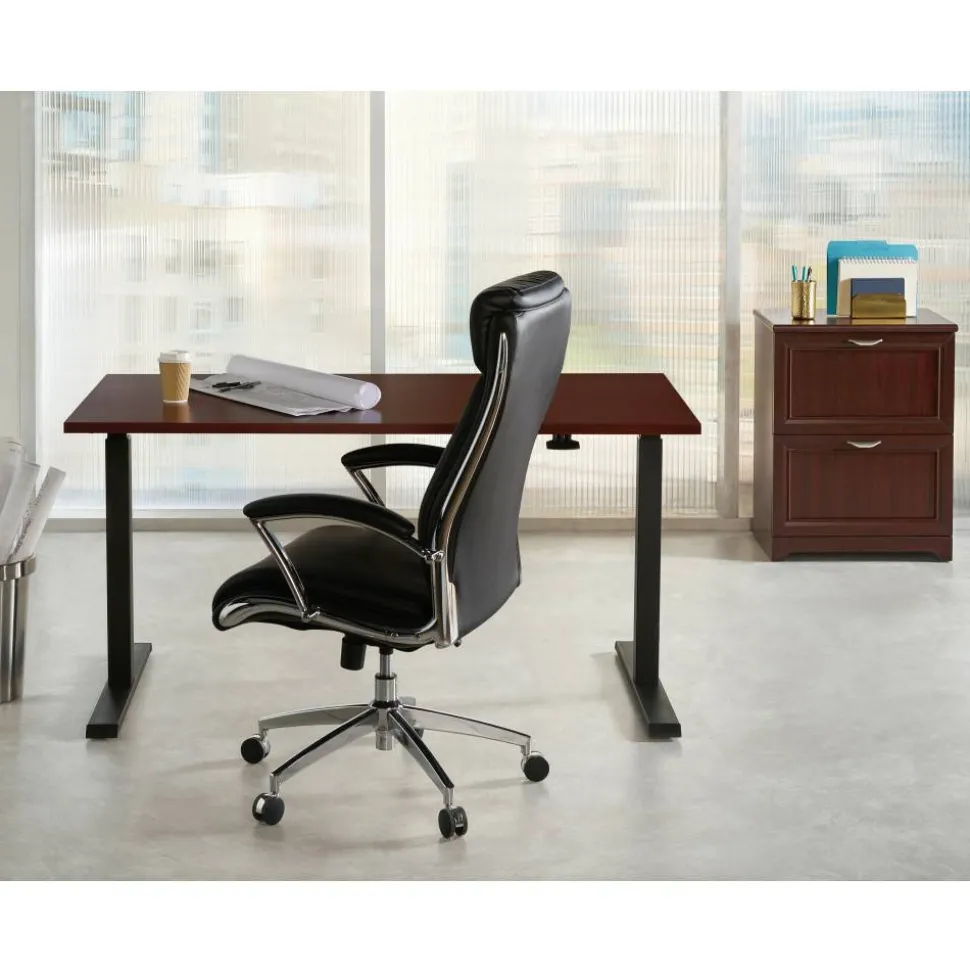 Magellan 60"W Pneumatic Height-Adjustable Standing Desk, Cherry