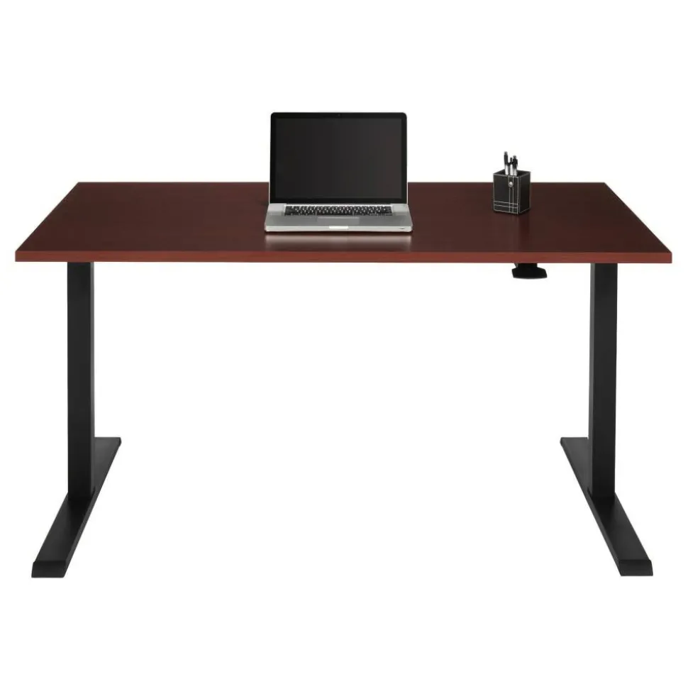 Magellan 60"W Pneumatic Height-Adjustable Standing Desk, Cherry