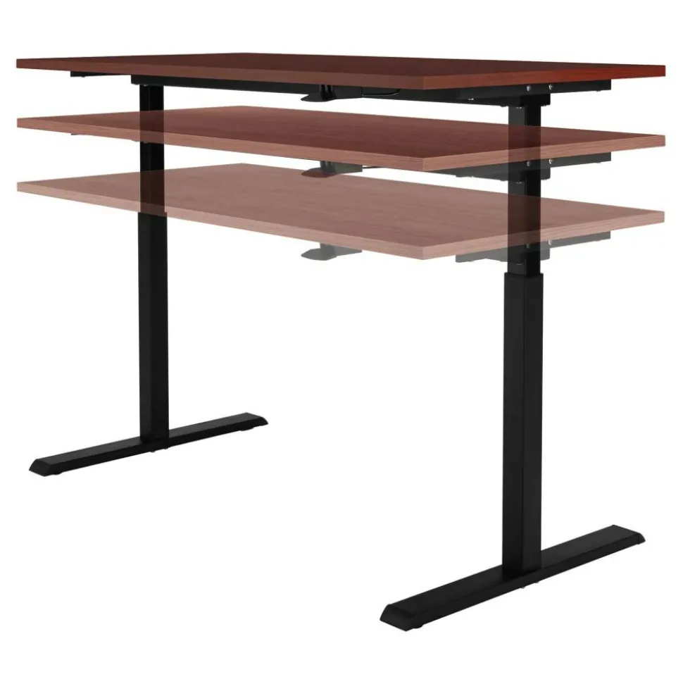 Magellan 60"W Pneumatic Height-Adjustable Standing Desk, Cherry