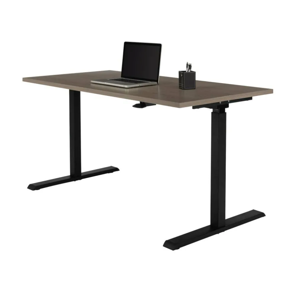 Magellan 60"W Pneumatic Height-Adjustable Standing Desk, Gray