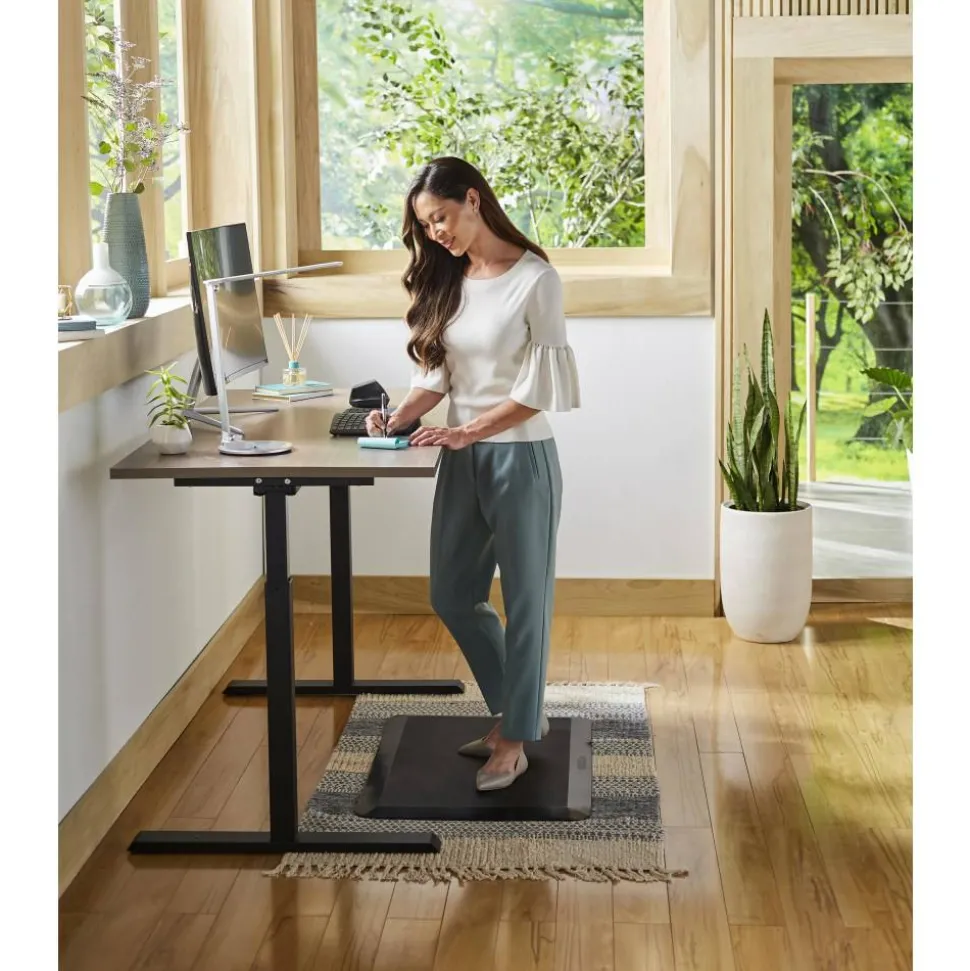 Magellan 60"W Pneumatic Height-Adjustable Standing Desk, Gray