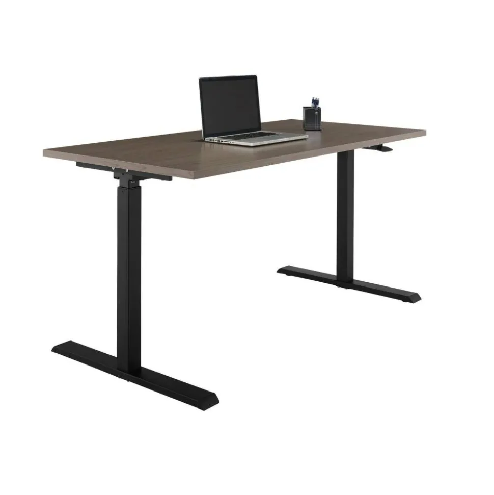 Magellan 60"W Pneumatic Height-Adjustable Standing Desk, Gray