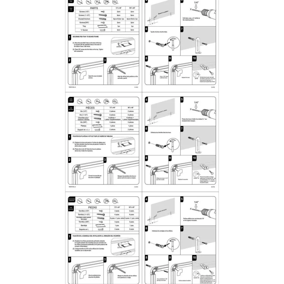Magnetic Dry-Erase Whiteboard, 48" x 72", Silver Frame