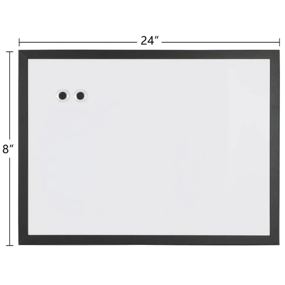 Magnetic Dry-Erase Whiteboard, 18" x 24", Black Finish Frame