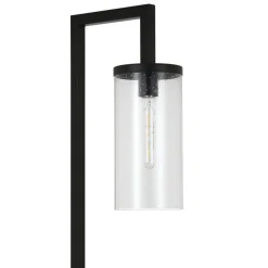 Malva 26" Tall Table Lamp with Glass Shade in Blackened Bronze/Seeded