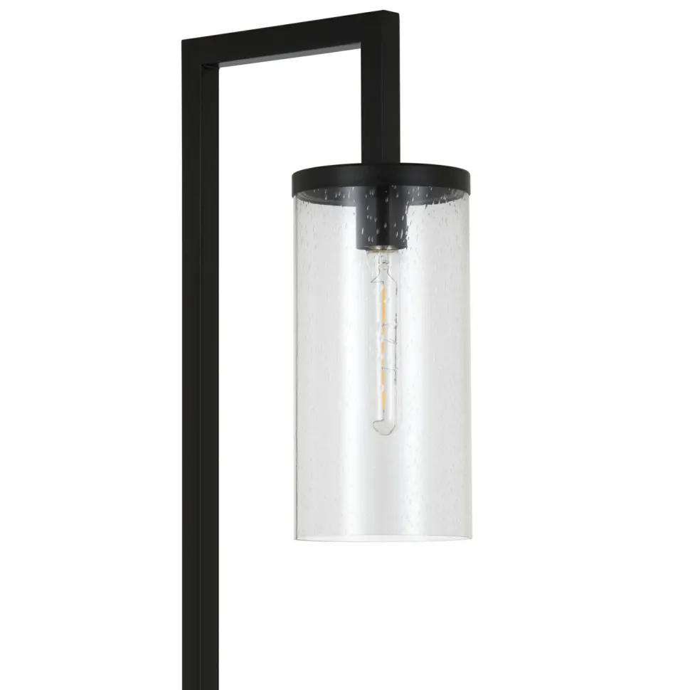 Malva 26" Tall Table Lamp with Glass Shade in Blackened Bronze/Seeded