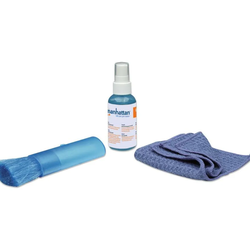 Manhattan LCD Mini Cleaning Kit (2 ounces) with Microfiber Cloth, Retractable Brush & Carrying Bag