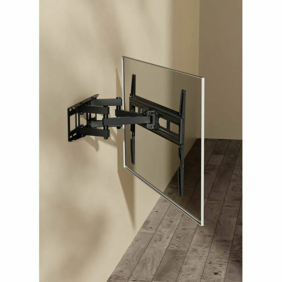 Manhattan TV & Monitor Mount, Wall, Full Motion, 1 screen, Screen Sizes: 37-65" , Black, VESA 100x100 to 600x400mm, Max 40kg, LFD, Tilt & Swivel with 3 Pivots, Lifetime Warranty