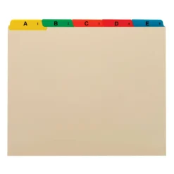 Manila A To Z File Guides, Letter Size, Manila, Pack Of 25
