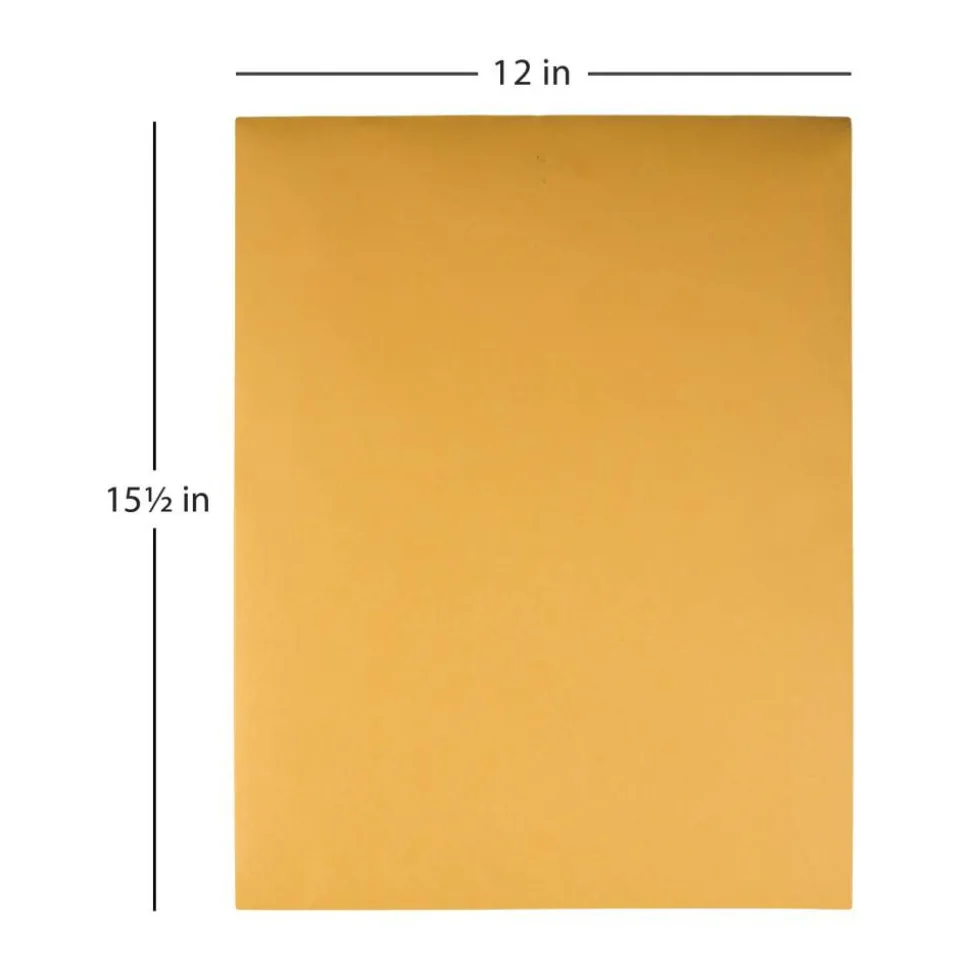 Manila Envelopes, 12" x 15-1/2", Clasp Closure, Brown Kraft, Box Of 100