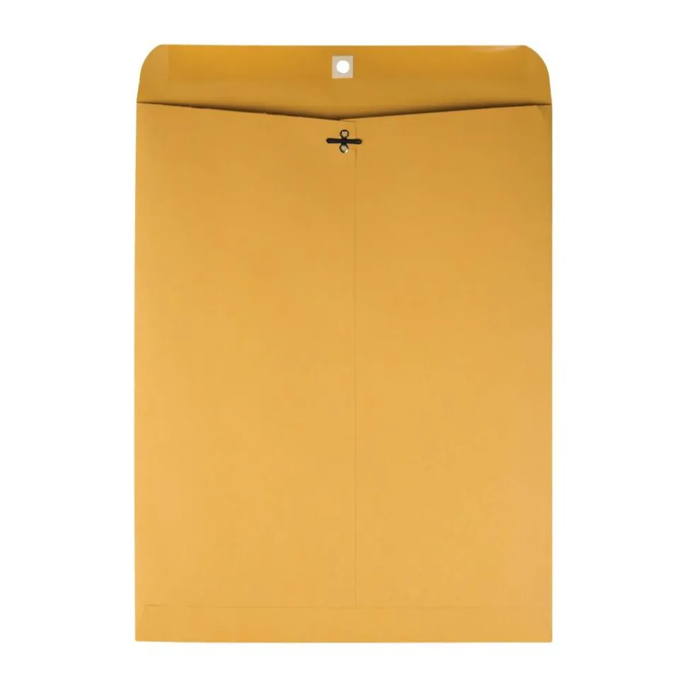 Manila Envelopes, 12" x 15-1/2", Clasp Closure, Brown Kraft, Box Of 100