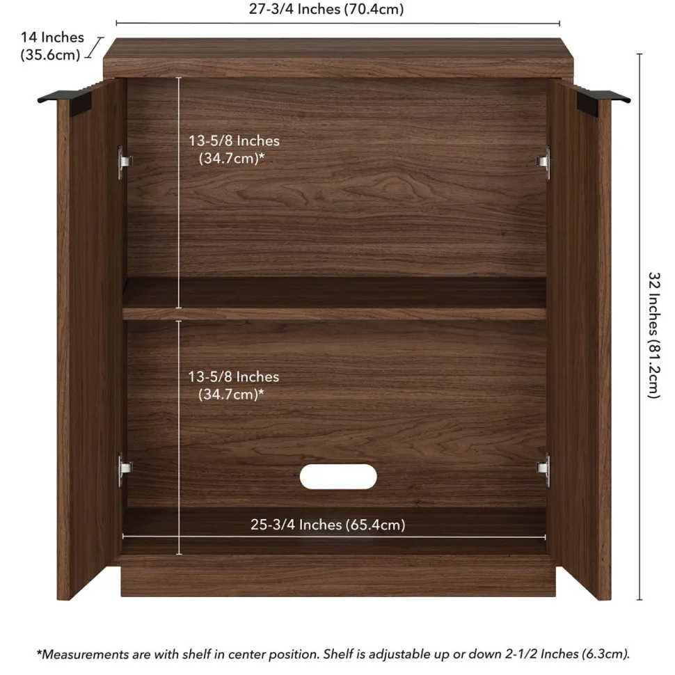 Mansfield 28" Wide Rectangular Accent Cabinet in Satin Walnut