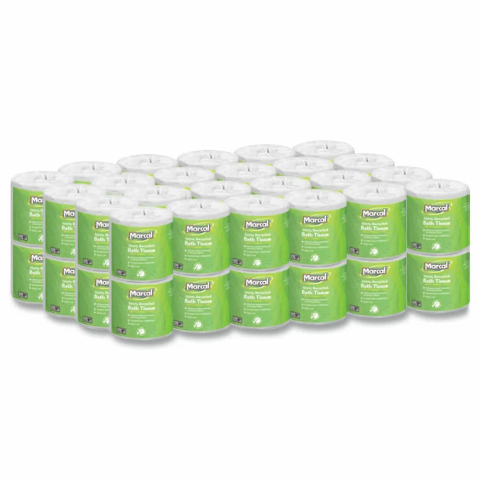 Marcal Small Steps 2-Ply Toilet Paper, 100% Recycled, 336 Sheets Per Roll, Pack Of 48 Rolls