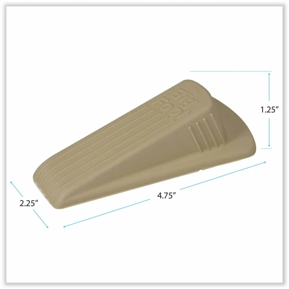 Master Caster Big Foot Doorstop, 1 1/4"H x 2"W x 4 3/4"D, Beige