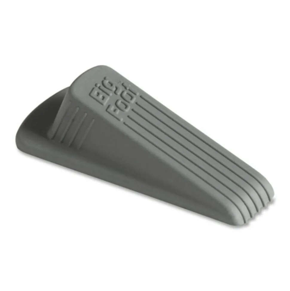 Master Caster Big Foot Doorstops, 1 1/4"H x 2"W x 4 3/4"D, Gray, Pack Of 2