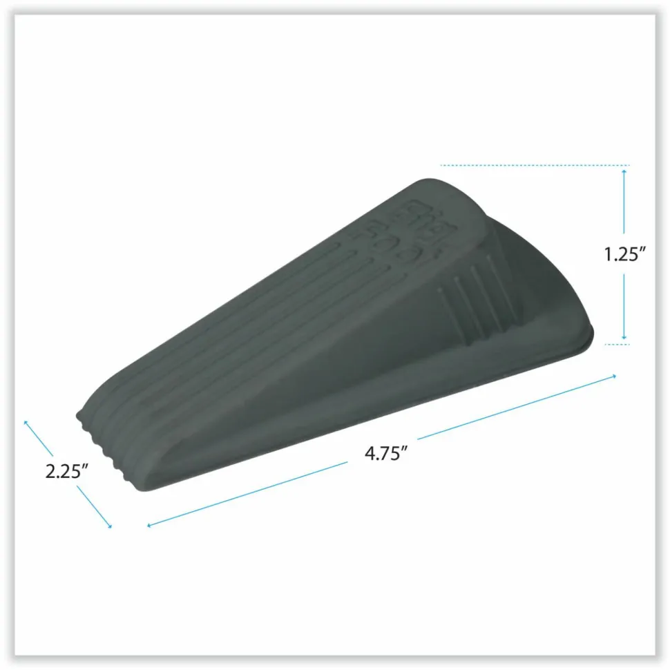 Master Caster Big Foot Doorstop, 1 1/4"H x 2"W x 4 3/4"D, Gray