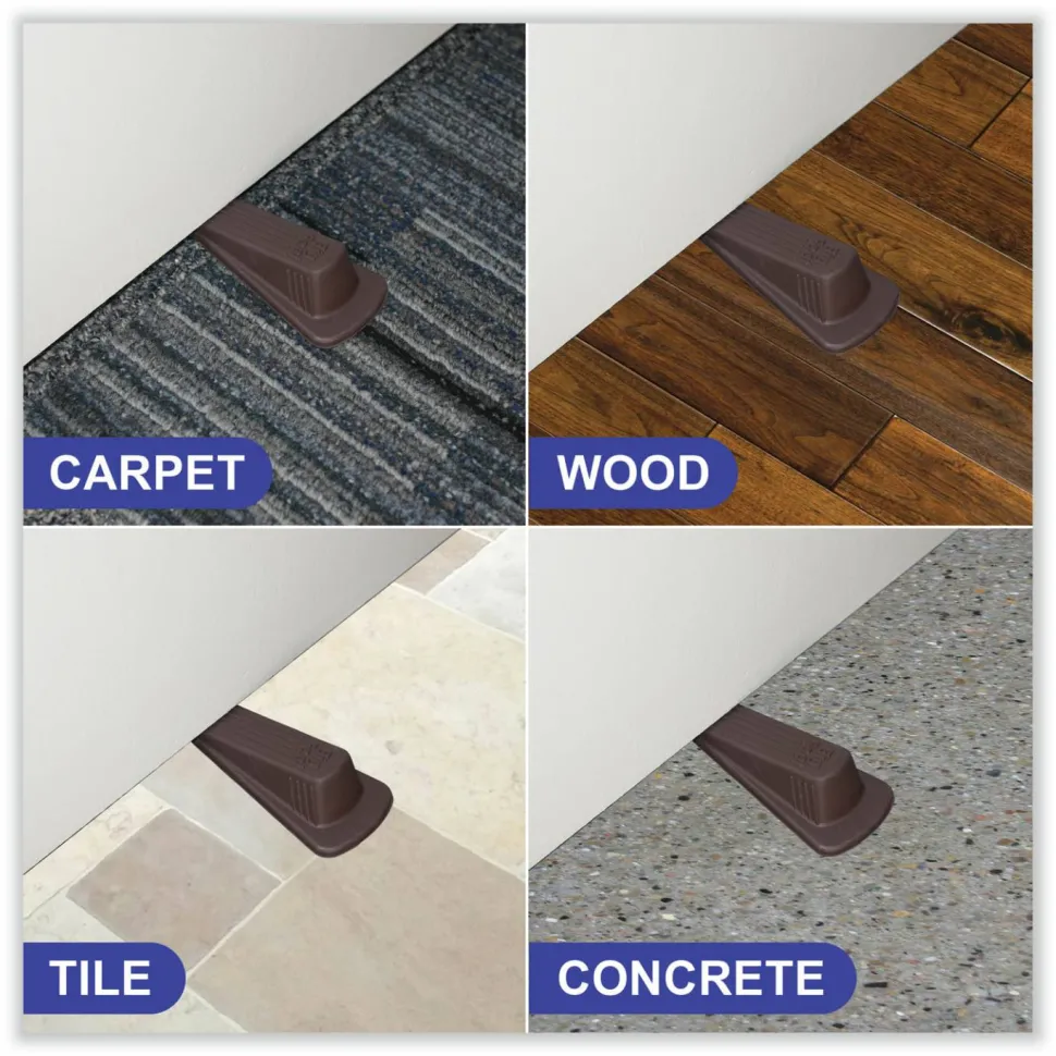 Master Caster Big Foot Doorstop, 1 1/4"H x 2"W x 4 3/4"D, Brown