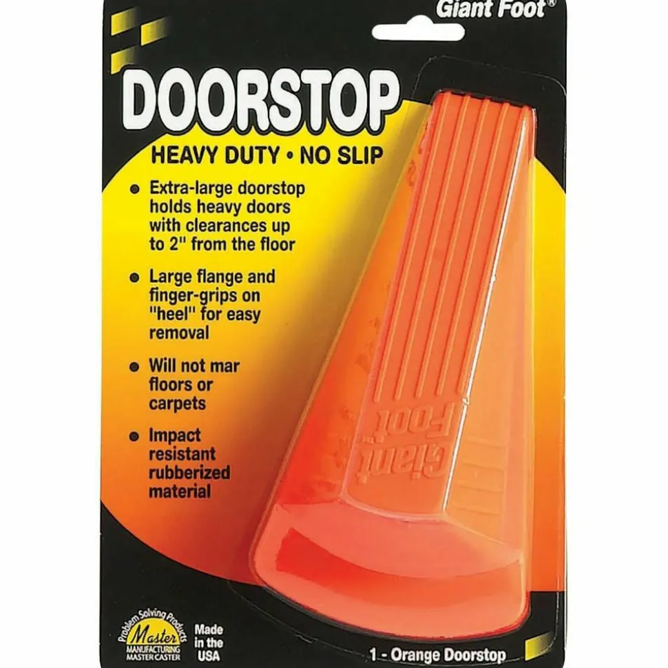 Master Caster Giant Foot Door Stop, Orange