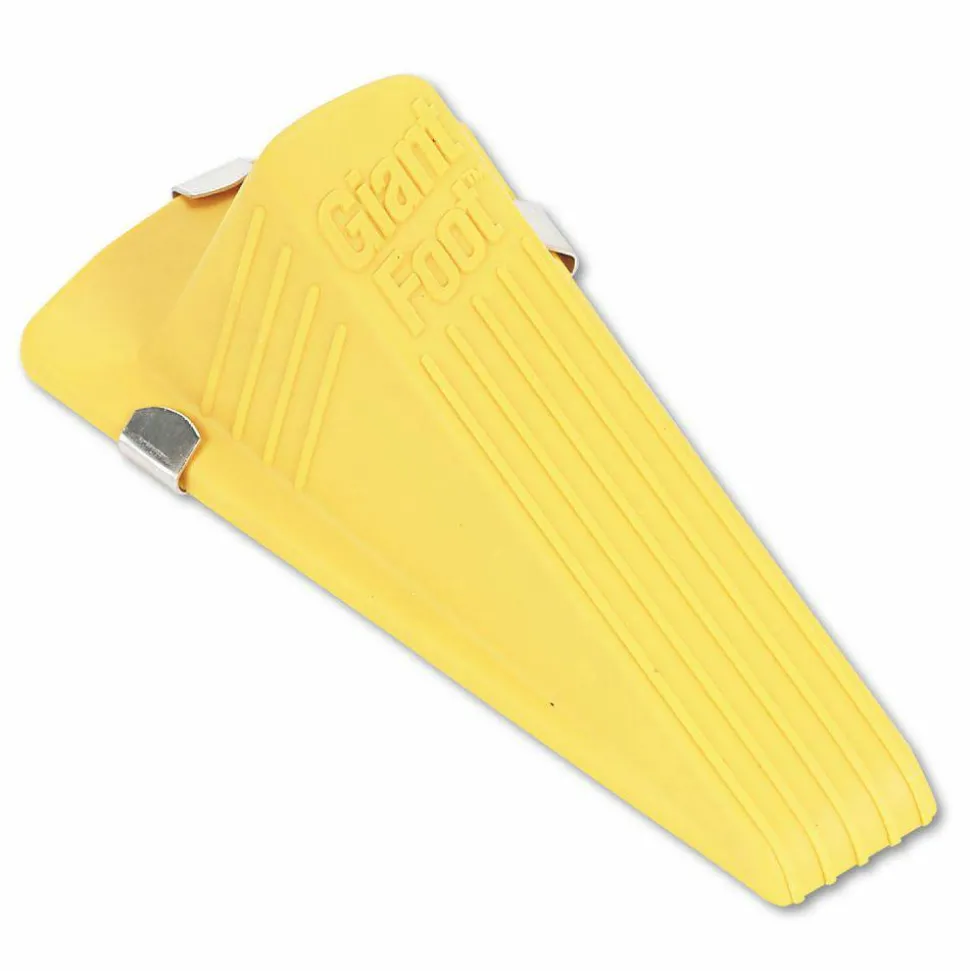 Master Caster Magnetic Giant Foot Doorstop, Yellow