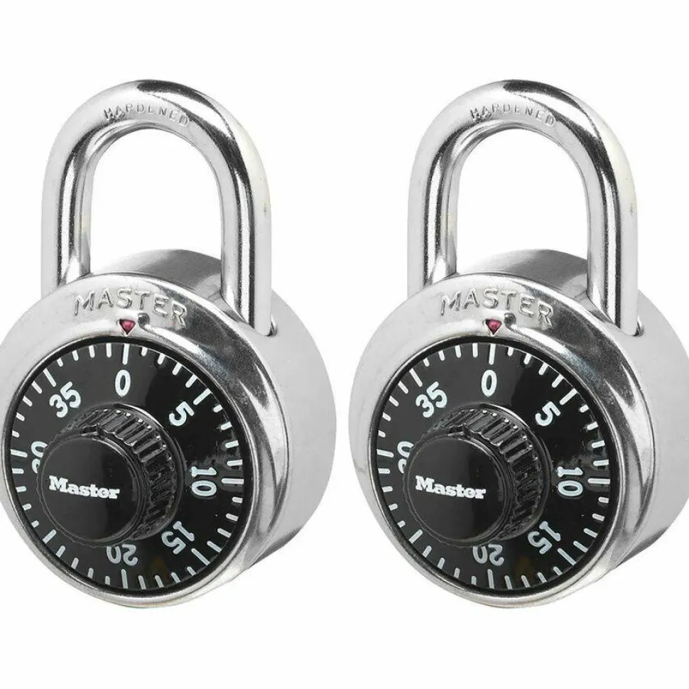 Master Lock Combination Padlock, Black, Pack Of 2