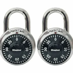 Master Lock Combination Padlock, Black, Pack Of 2