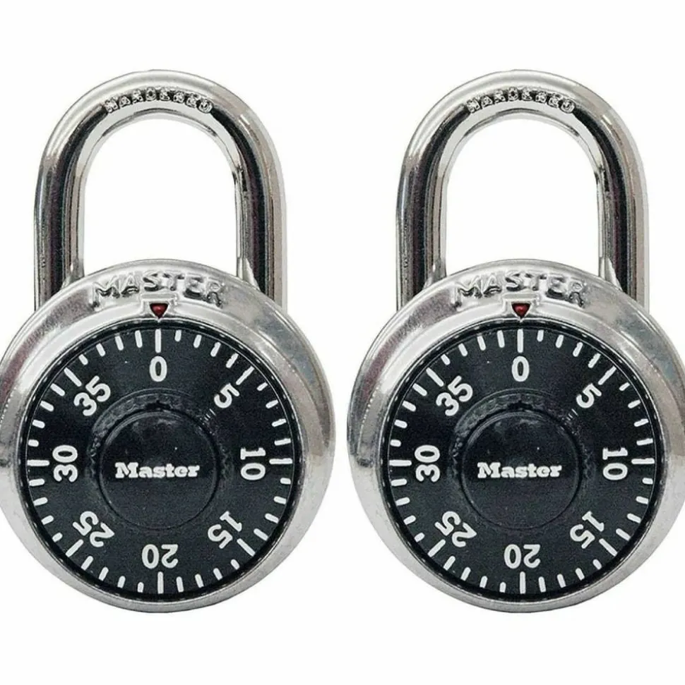 Master Lock Combination Padlock, Black, Pack Of 2