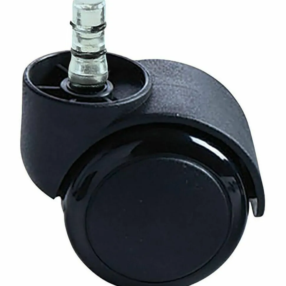 Master Caster Futura Noiseless Chair Mat Casters - 2.19" Diameter - 120 lb Load Capacity - Polyurethane - Matte Black - 1 Set