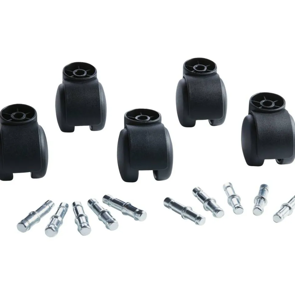 Master Caster Futura Series Casters, Hard Wheel, Stem B For Metal Bases, Pack Of 5