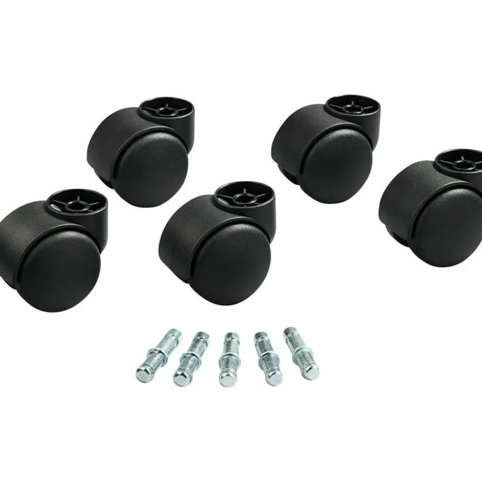 Master Caster Futura Series Casters, Hard Wheel, Stem B For Metal Bases, Pack Of 5