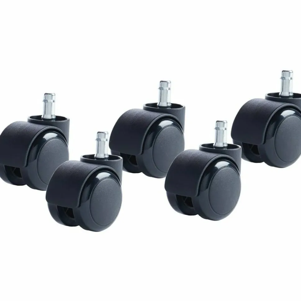 Master Caster Futura Series Casters, Soft Wheel, Stem B For Metal Base, Pack Of 5