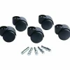 Master Caster Futura Series Casters, Soft Wheel, Stem B For Metal Bases, Pack Of 5