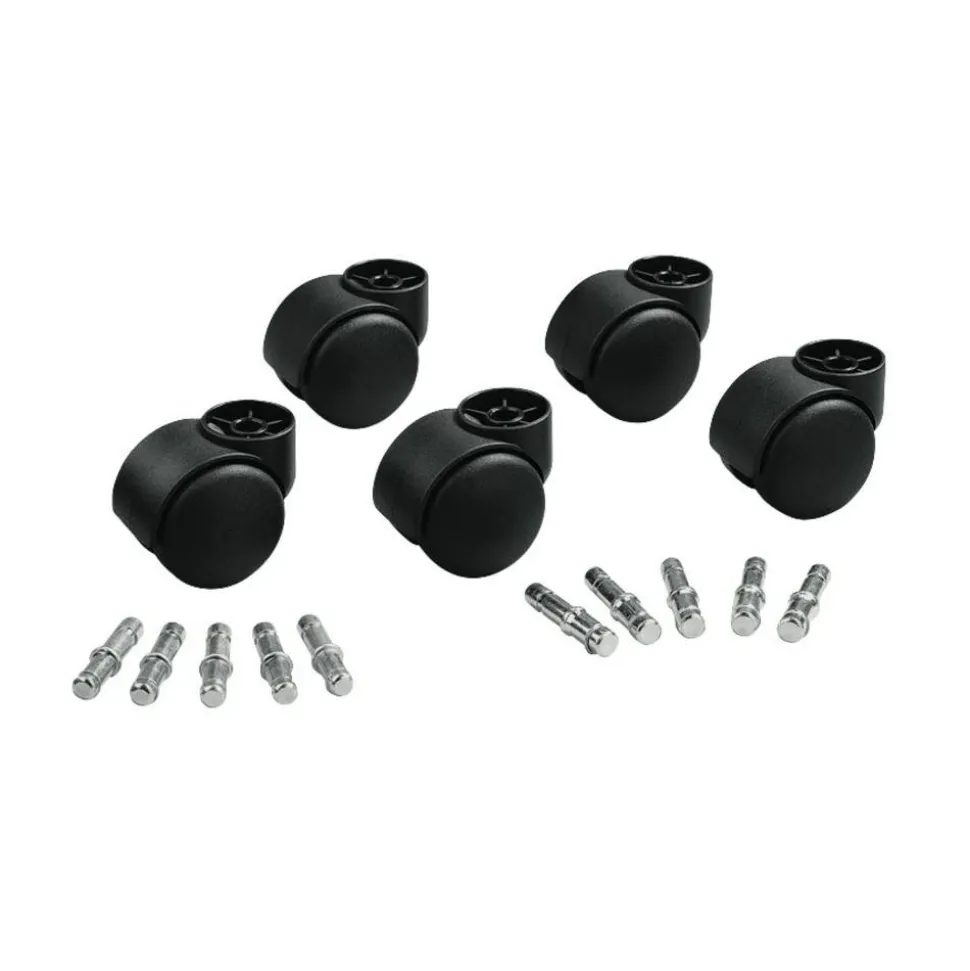 Master Caster Futura Series Casters, Soft Wheel, Stem B For Metal Bases, Pack Of 5