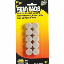 Master Caster Scratch Guard Self-Adhesive Felt Pads, 3/4