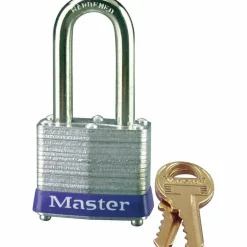 Master Lock Long-Shackle Padlock, Steel Gray