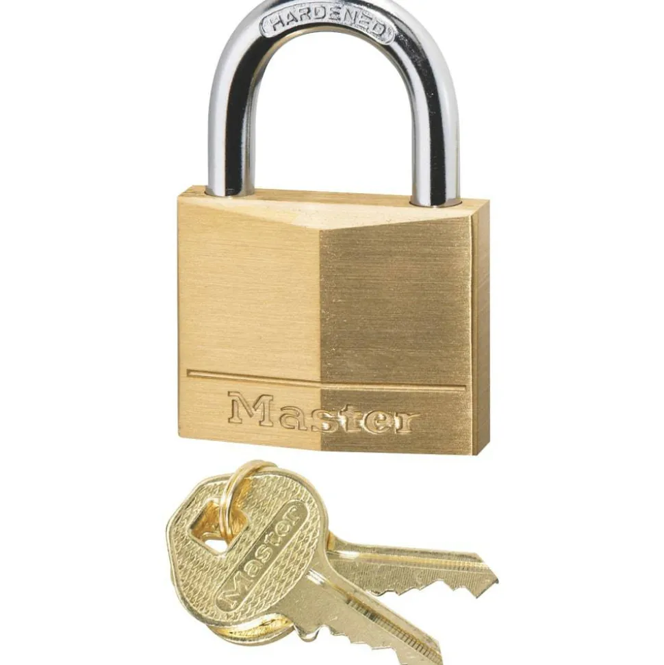 Master Lock Solid Brass Padlock - Keyed Different - 0.25" Shackle Diameter - Rust Resistant - Brass - 1 Each