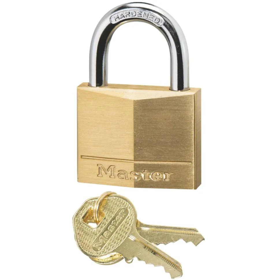 Master Lock Solid Brass Padlock - Keyed Different - 0.25" Shackle Diameter - Rust Resistant - Brass - 1 Each