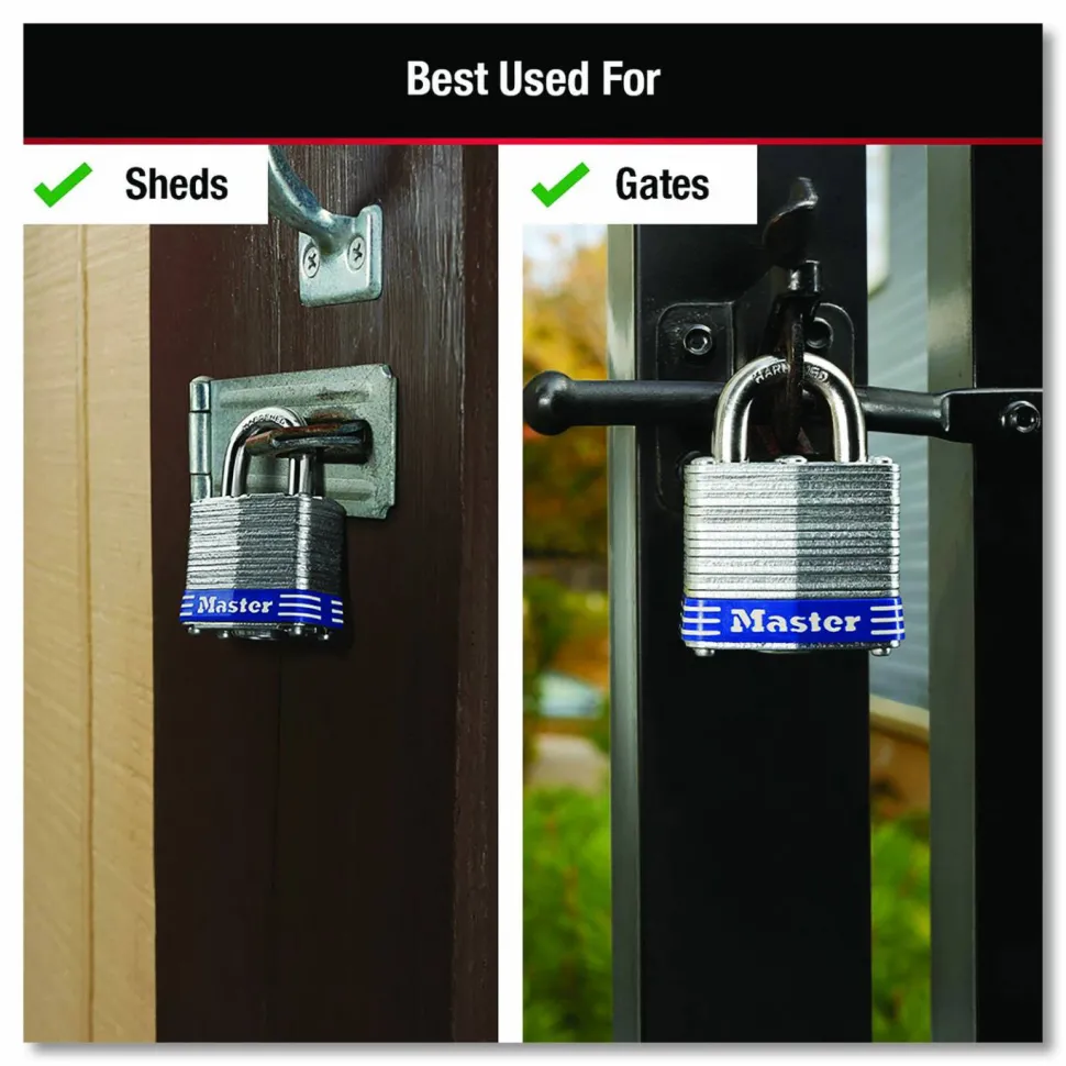 Master Lock 2" Steel Security Padlock - Cut Resistant - Steel - Silver - 1 Each