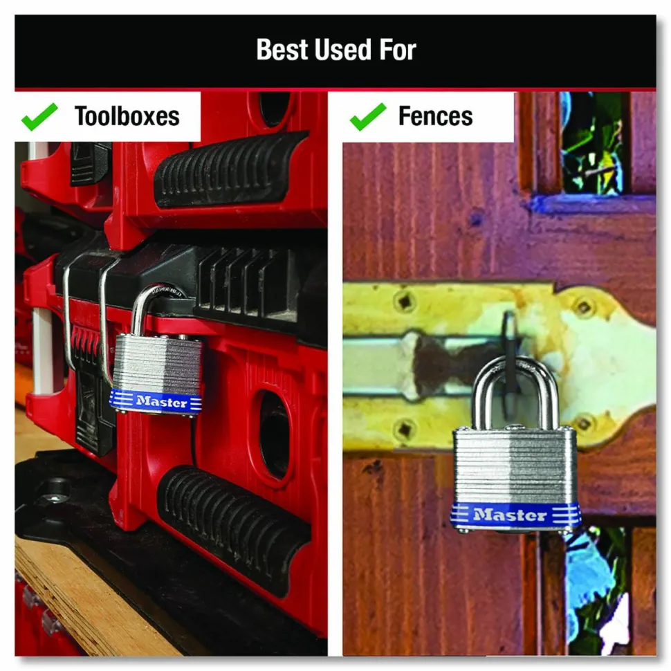 Master Lock 2" Steel Security Padlock - Cut Resistant - Steel - Silver - 1 Each