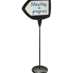 MasterVision Arrow Easy-Clean Dry-Erase Sign Stand, 17" x 25", Silver/Black