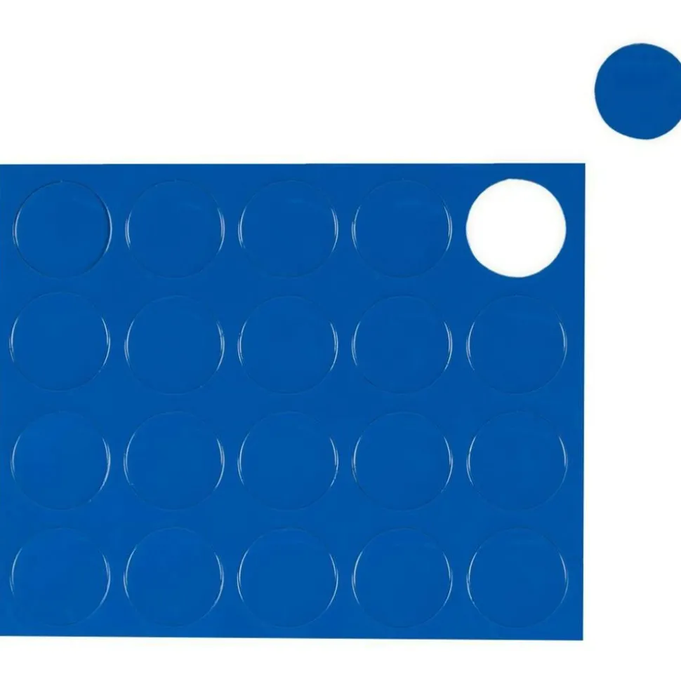 MasterVision Magnetic Color Coding Dots, BVCFM1601, 3/4" Diameter, Round, Blue, Vinyl, 20 Per Pack