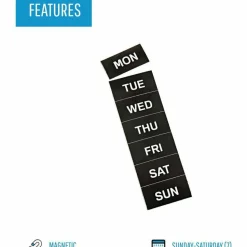 MasterVision Magnetic Days Of The Week, 1" x 2", Pack Of 7